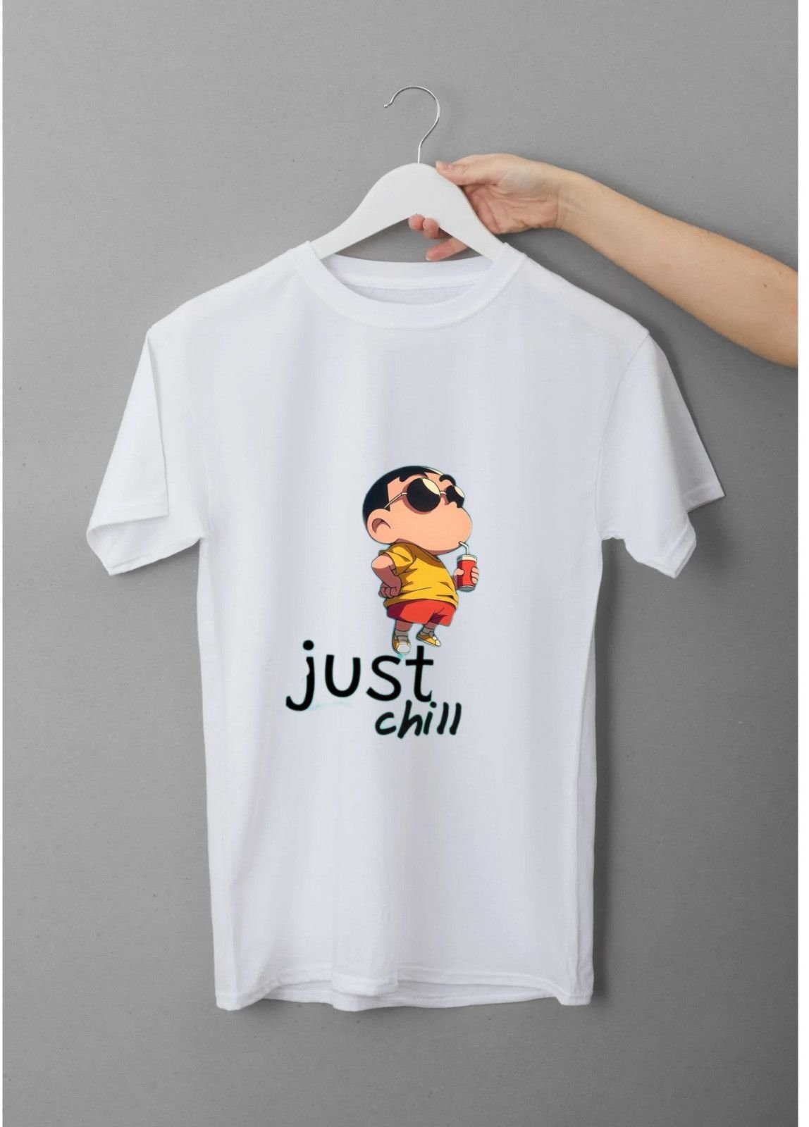 White Men Classic Printed Cotton T-Shirt