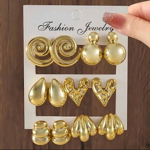 Golden Artificial Designer Stud Earrings