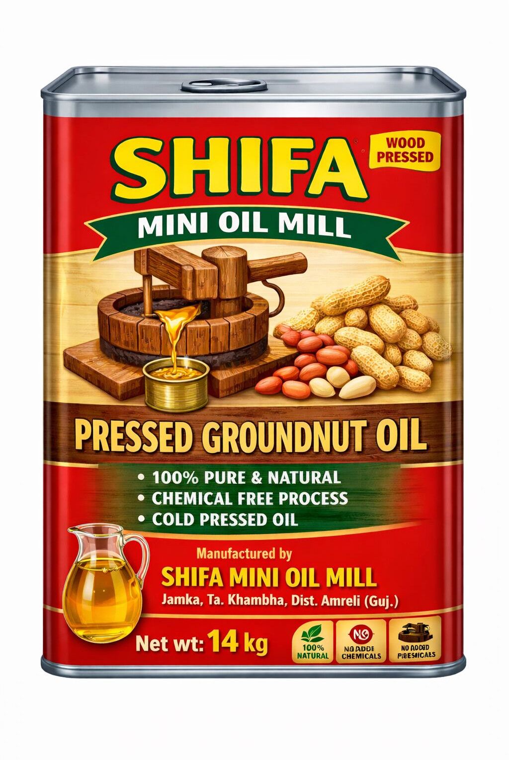 Wood Pressed Groundnut Oil