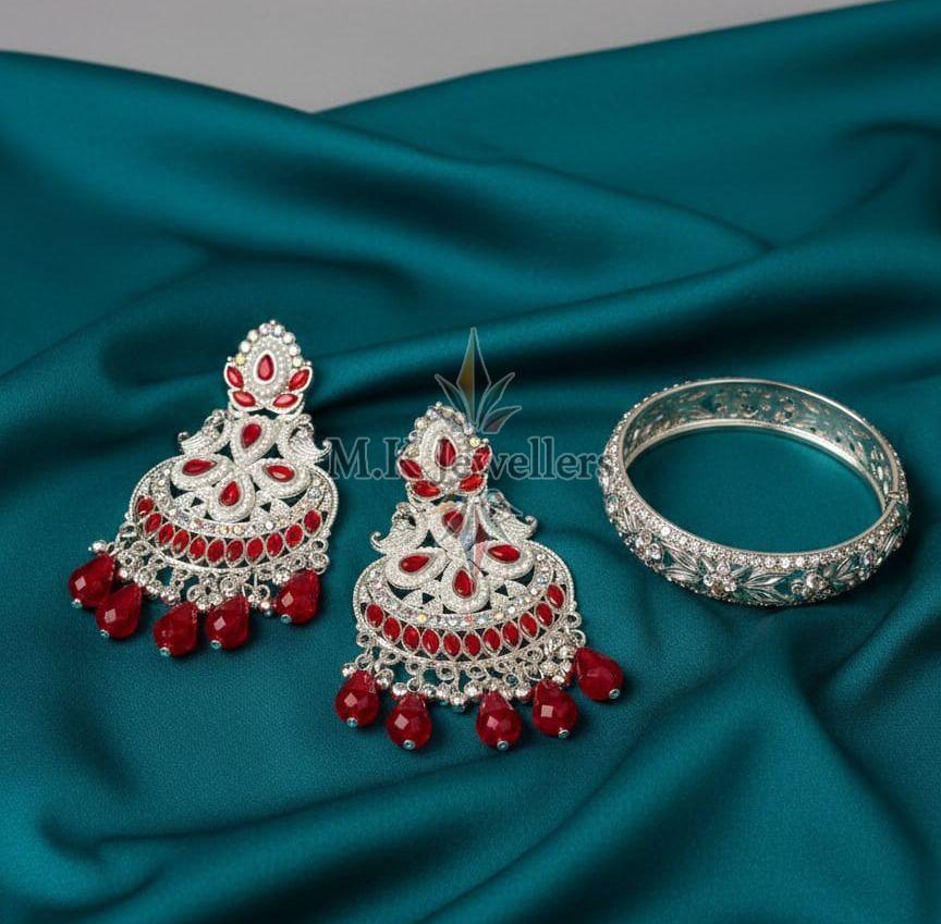 Ladies Red Designer Drop Earrings