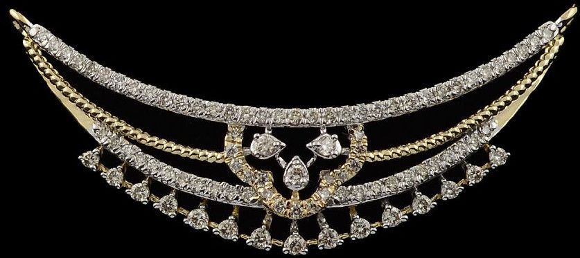 18K Gold Broad Diamond Mangalsutra