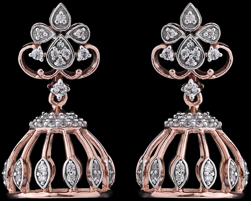 18k Gold Contemporary Diamond Cluster Stud Earrings