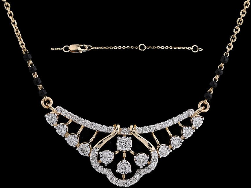 18K Gold Delicate Diamond Row Mangalsutra