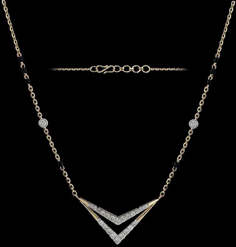 18K Gold Geometric Minimalist Mangalsutra