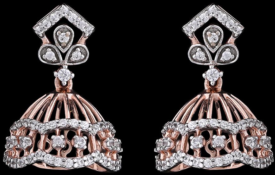 18k Gold Luxury Floral Gemstone Earrings with Diamond Petals