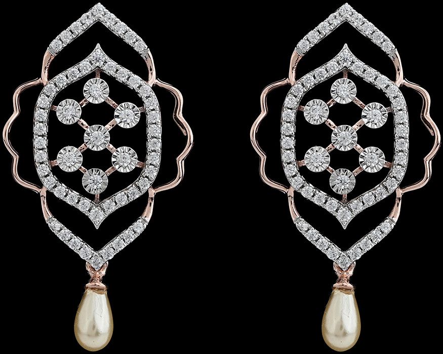 18k Gold Luxury High Carat Brilliant Diamond Drop Earrings
