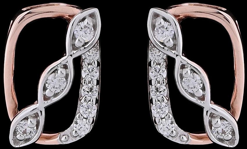 18k Gold Minimalist Floating Diamond Stud Earring