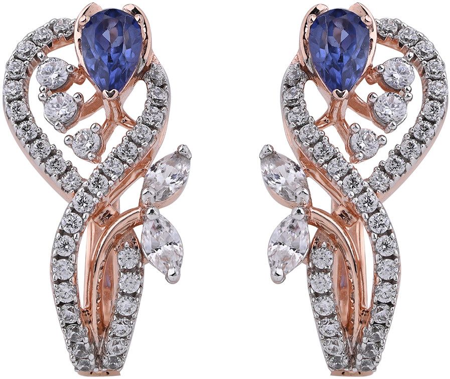 18k Gold Modern Architectural Diamond Drop Earrings