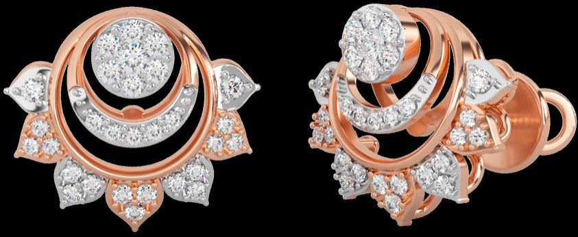 18k Gold Petite Floating Diamond Halo Stud Earrings