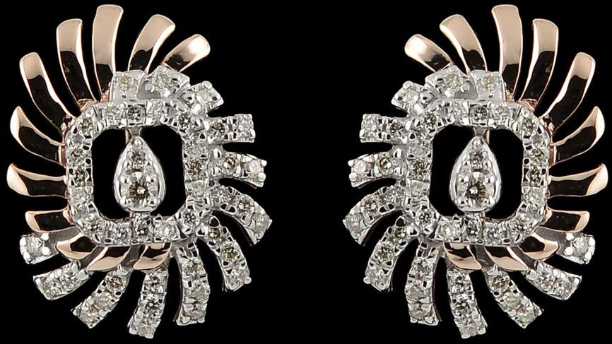 18k Gold Sleek Vertical Diamond Bar Earrings