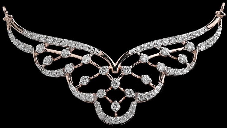 18k Gold Structured Diamond Mangalsutra