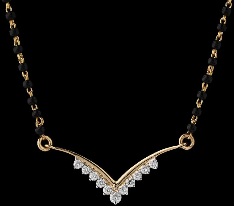 18K Gold Ultra Lightweight Diamond Mangalsutra