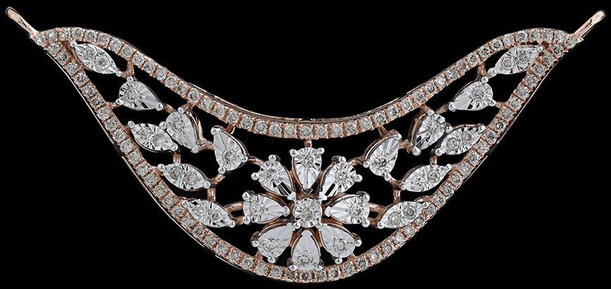 18K Rose Gold Multi Diamond Row Mangalsutra