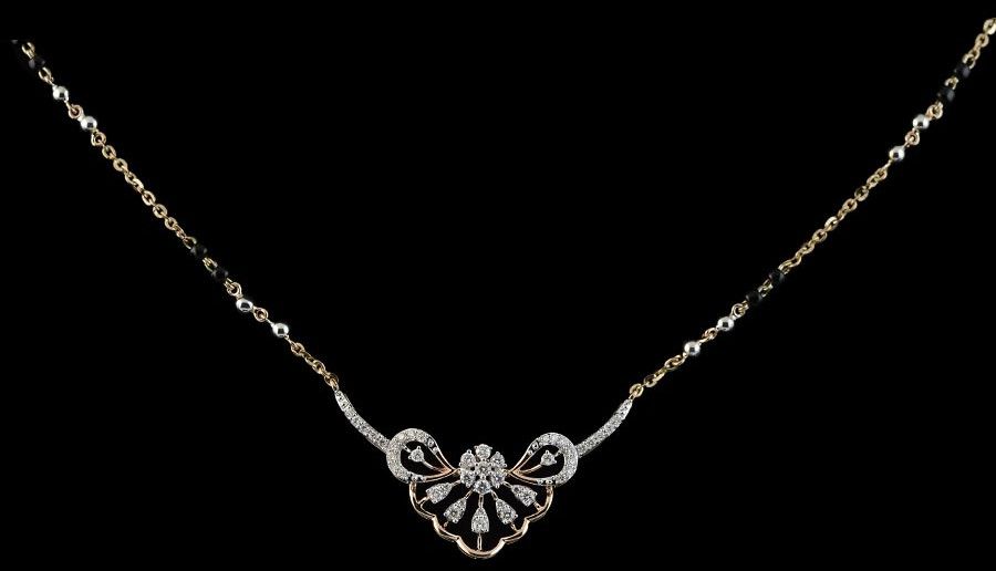 Modern Geometric Diamond Mangalsutra