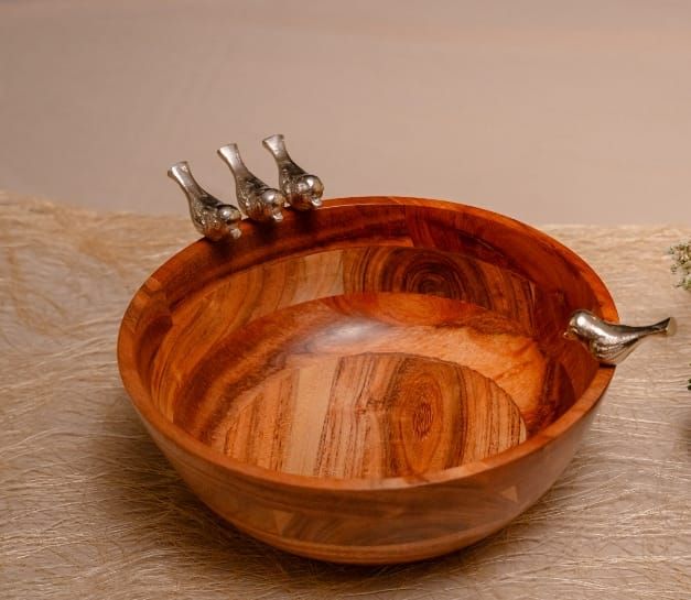 Canary Wooden Serving Bowl