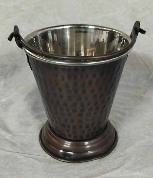 Hammered Stainless Steel Bucket