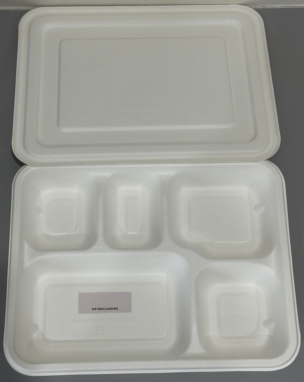 5 Section Sugarcane Bagasse Meal Tray