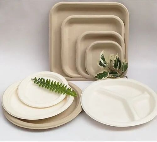 Ecodine Molded Fiber Bagasse Serving Plate