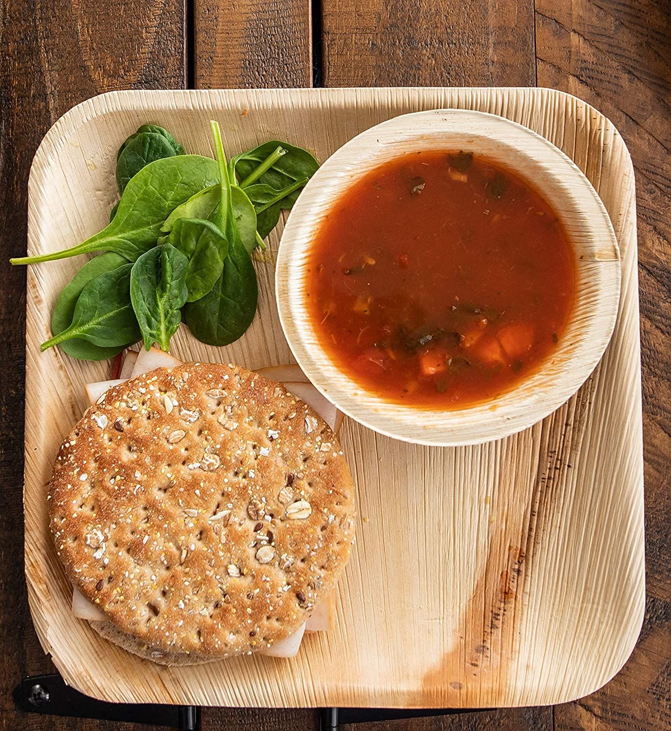 Natural Areca Palm Leaf Square Serving Tray