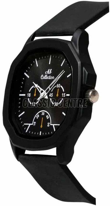Men Black Strap Analog Watch