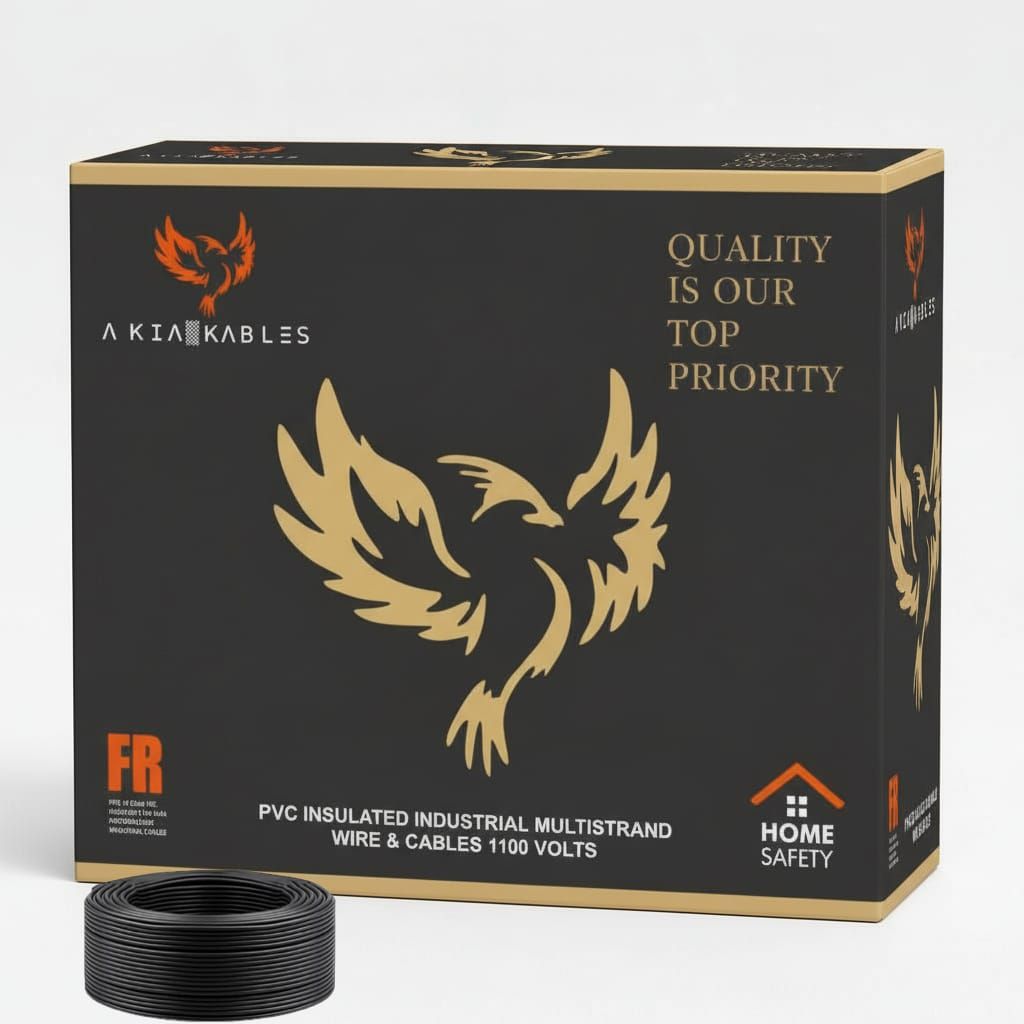 PVC Insulated Industrial Multistrand Black Cable