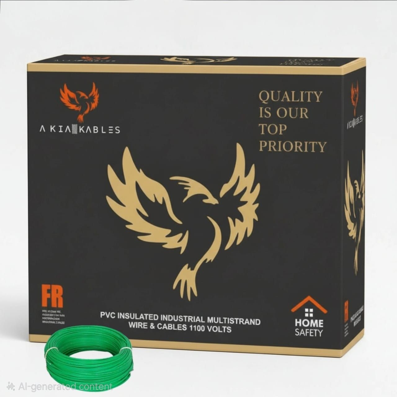 PVC Insulated Industrial Multistrand Green Cable