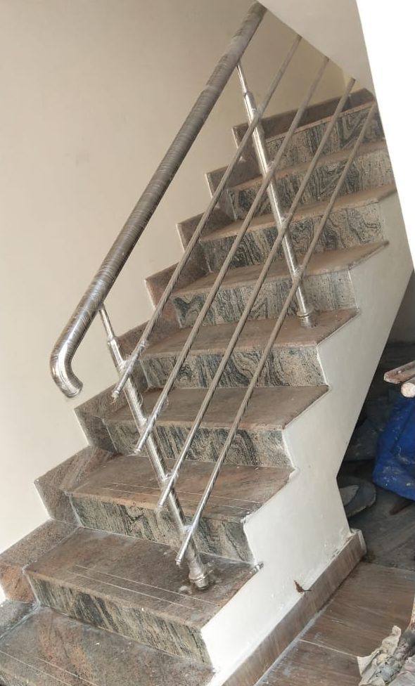 Silver Stainless Steel Staircase Railing