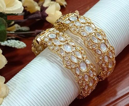 Brass Kundan Bangles Set