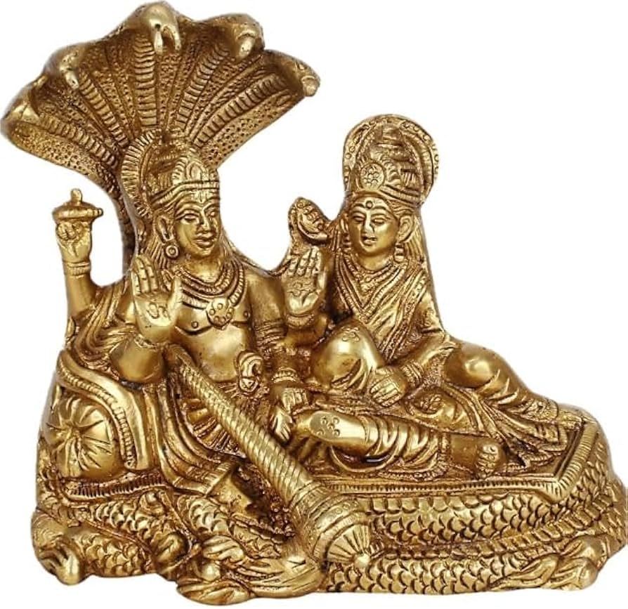 Brass Laxmi Vishnu Statue