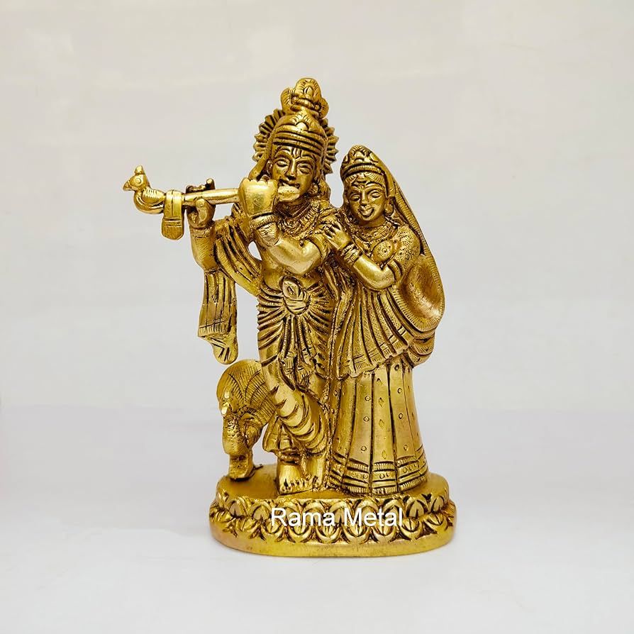 Brass Radha Krishna Statue