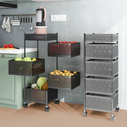 Five Tier Rotating Kitchen Trolley