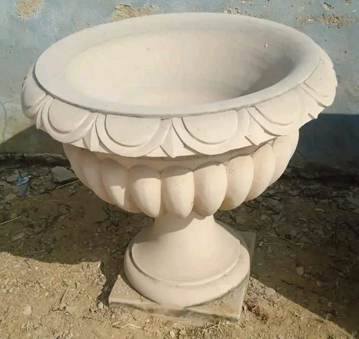 Beige Sandstone Flower Pot