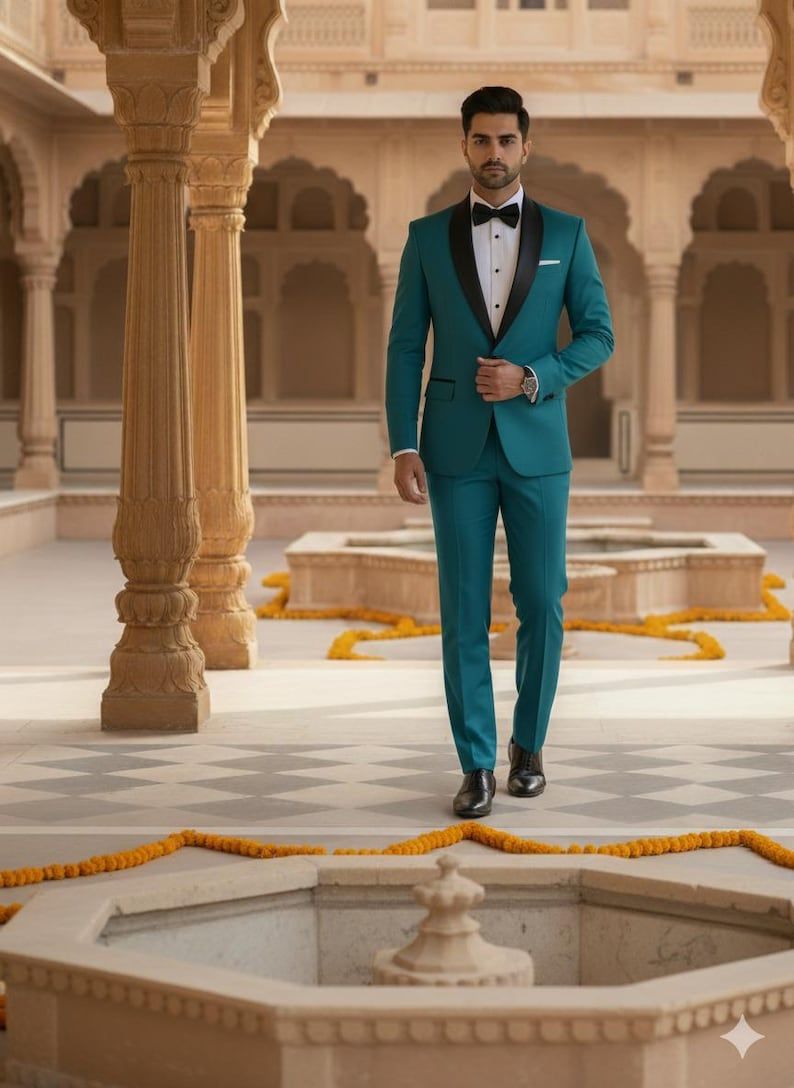 Mens Green Two Piece Formal Suit