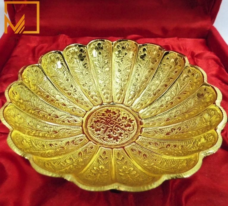12cm Golden Brass Trinket Bowl