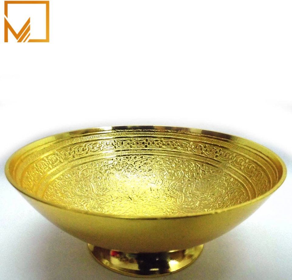 Ancient Art Golden Brass Decorative Bowl