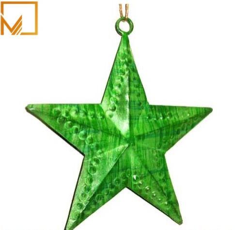 Christmas Green Metal Hanging Decorative Star