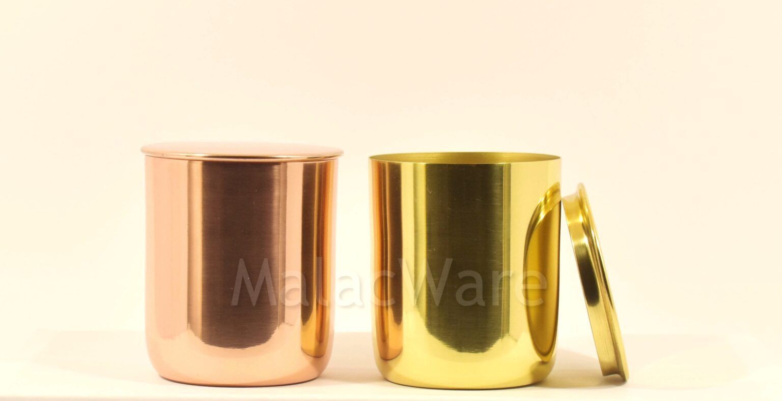 Copper Flat Base Candle Container