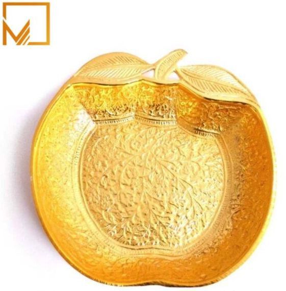 Golden Apple Brass Decorative Tray