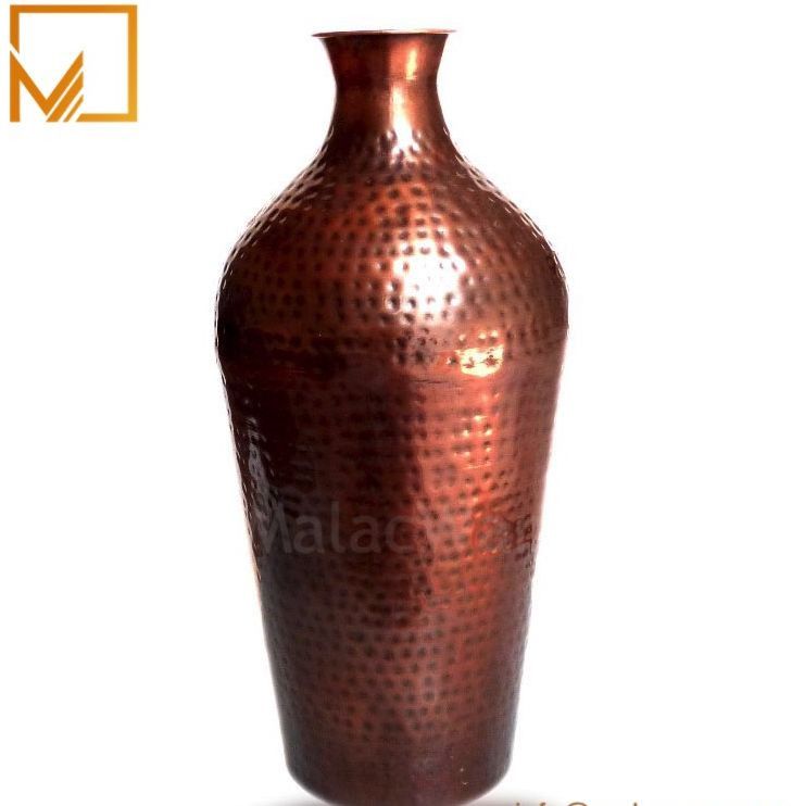 Hammered Finish Copper Flower Vase
