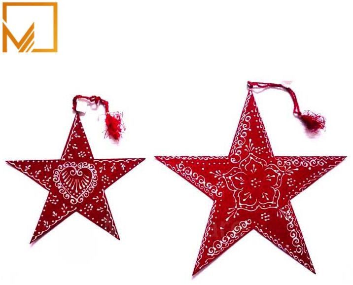 Red Christmas Hanging Star Set