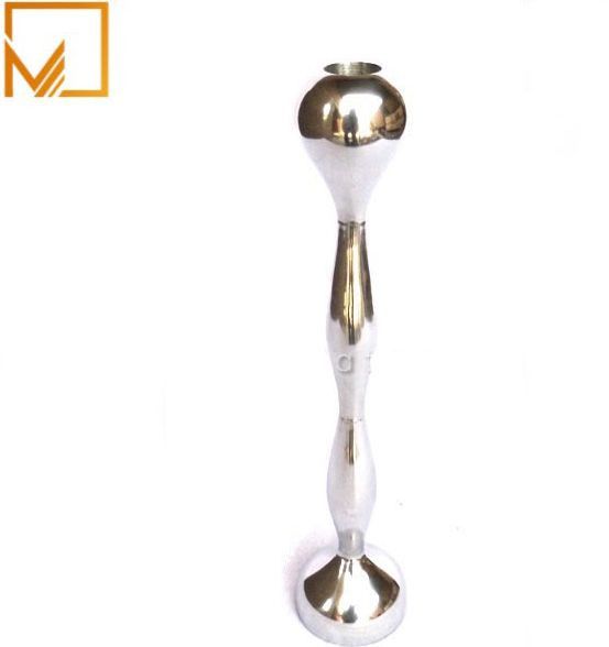 Silver Polished Decorative Metal Candle Holder