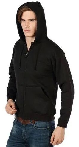 Mens Black Zip Hoodie