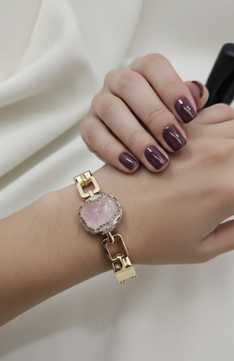 Artificial Pink Glow Diamond Adjustable Bracelet