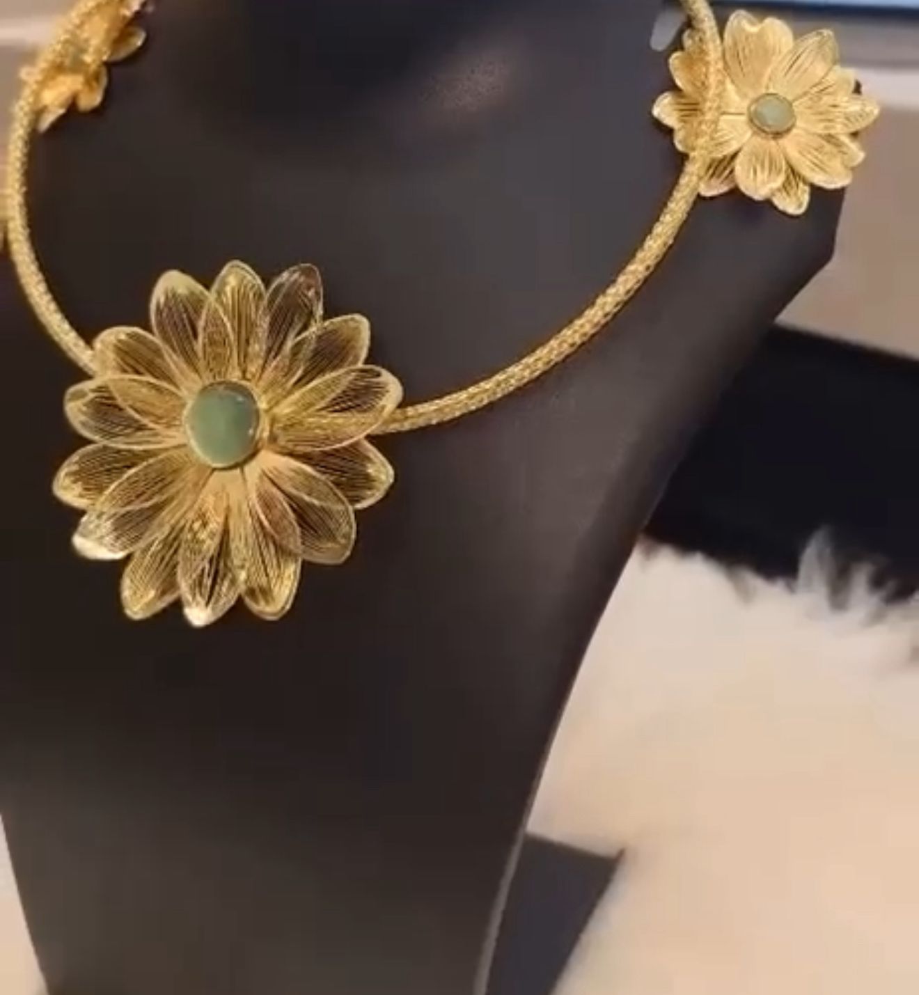 Brass Yellow Flower Shape Necklace