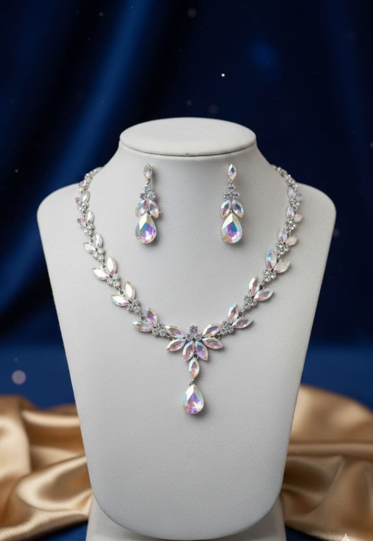 Elegant Crystal Rhinestone Necklace Set