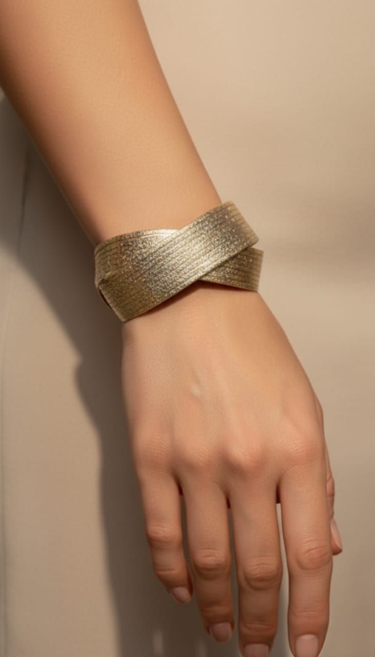 Silver Color Twisted Chunky Cuff Bracelet