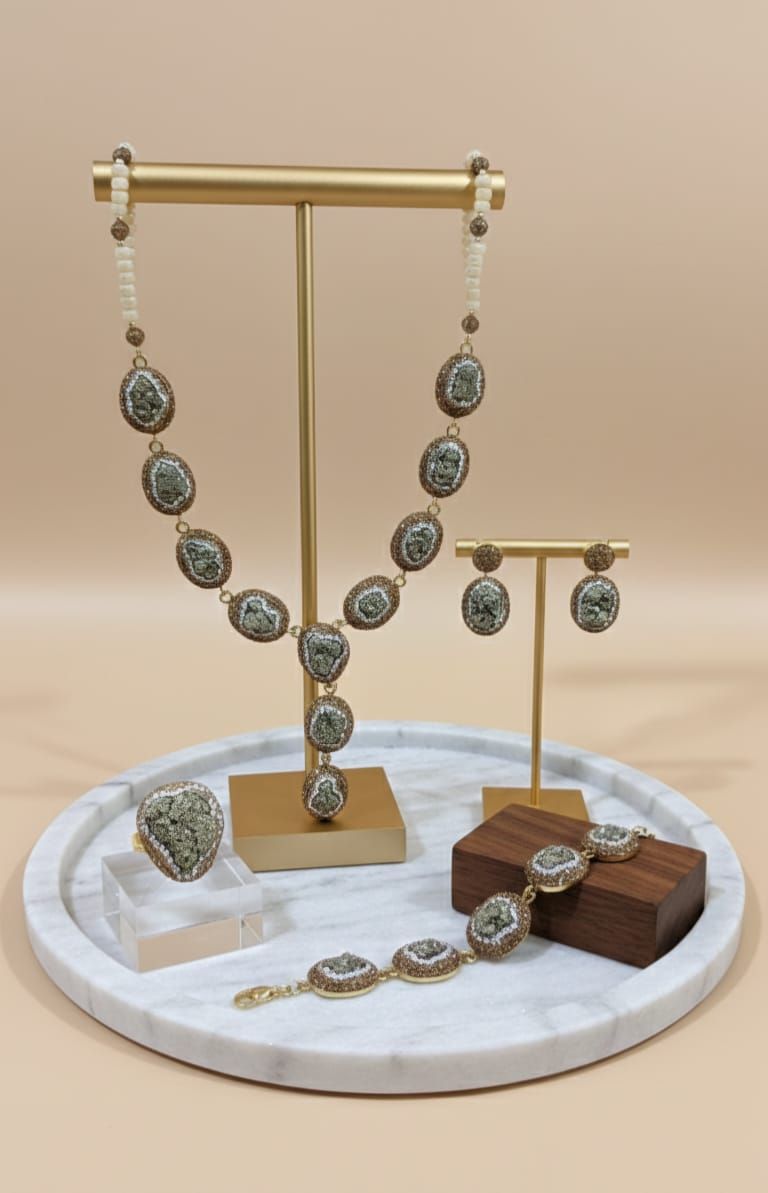 Trendy Artificial Pendant Necklace Set