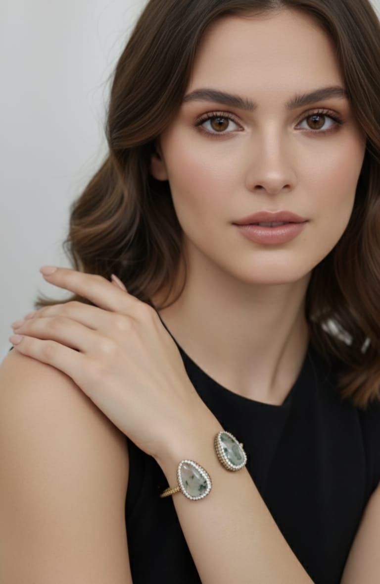 Victorian Style Artificial Diamond Cuff Bracelet