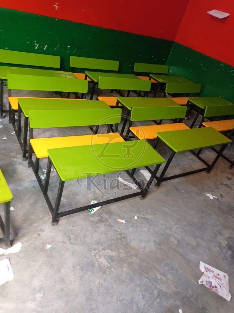 2 Seater Wooden Top Metal Frame School Desk