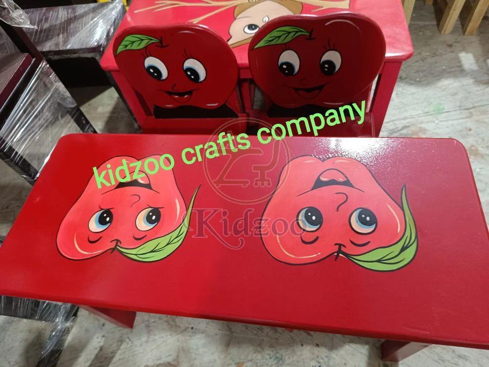 Designer Wooden Play School Table Chair Set